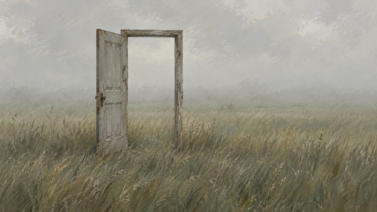 Open door symbolising the roads not taken and the lives we might have lived